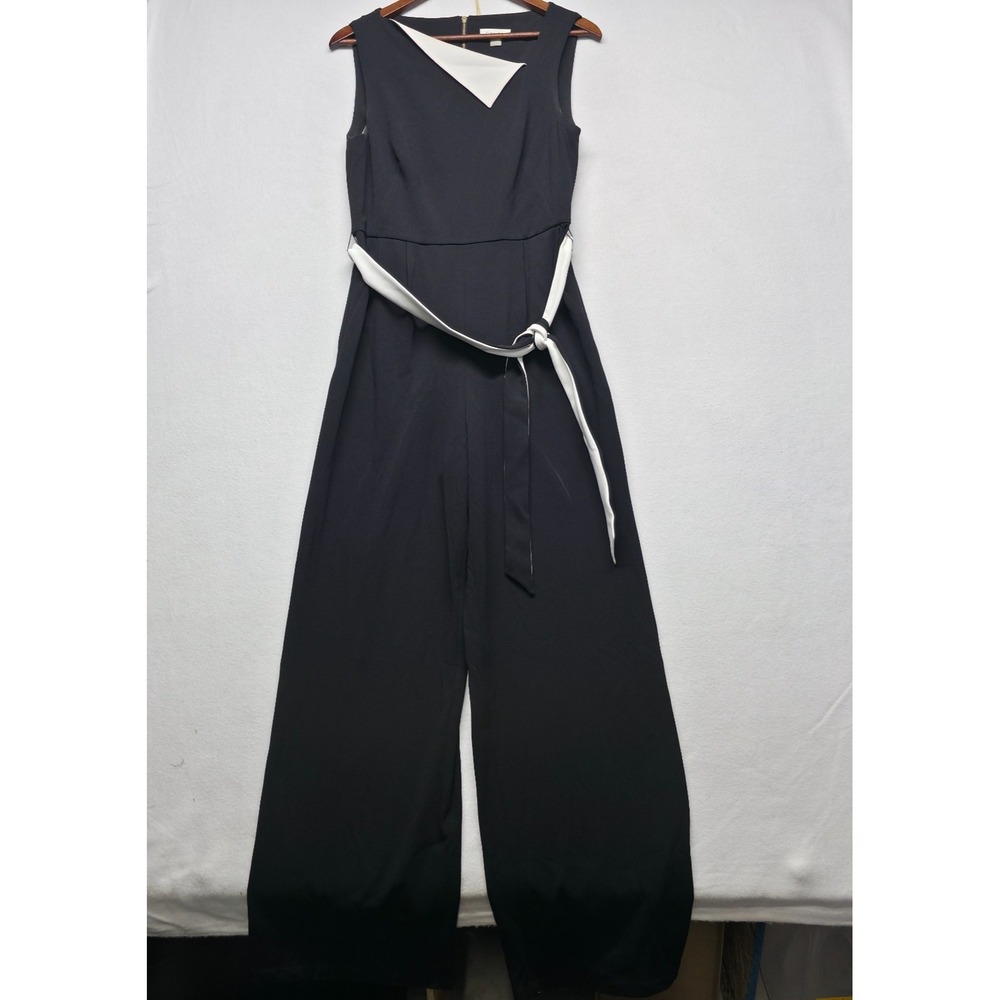 Calvin Klein Women's Sleeveless Wide Leg Belted Jumpsuit Size 8‎